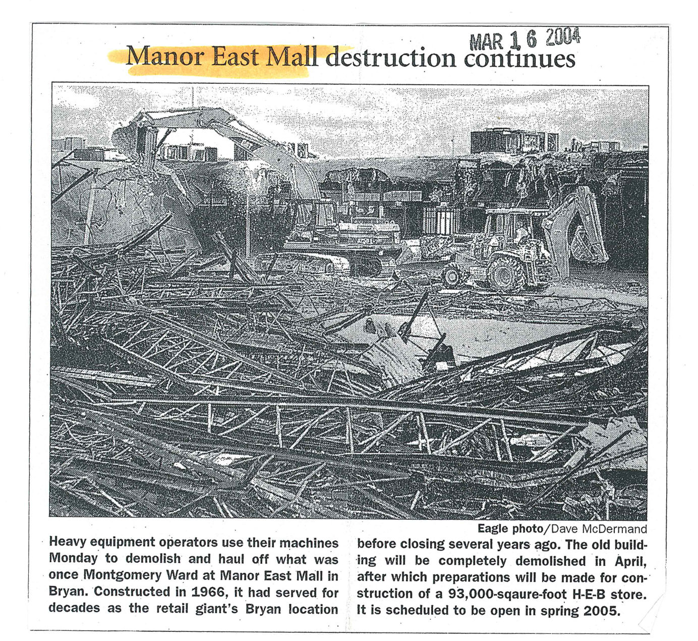 The Eagle Archives: Manor East Mall